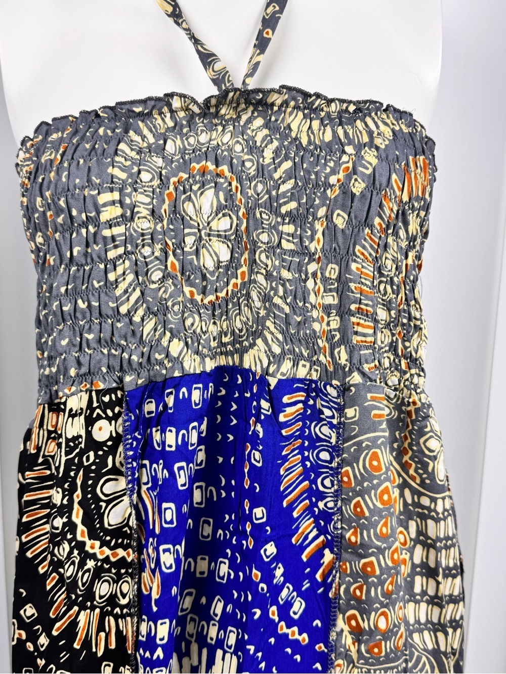 Yak & Yeti Boho Convertible Patchwork Midi Dress Skirt S/M L/XL Nepal - Picture 3 of 6